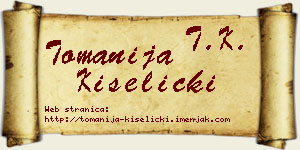 Tomanija Kiselički vizit kartica
